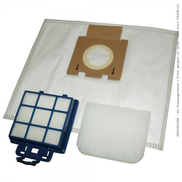 10x Staubsaugerbeutel + Filter geeignet für Hoover Telios Extra TX51PAR 011