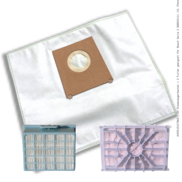 20 Staubsaugerbeutel + 2 Filter geeignet für Bosch Serie 2 BGBS2X111 /01 (Penny)